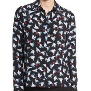 Alice + Olivia Willa Love Dove blouse